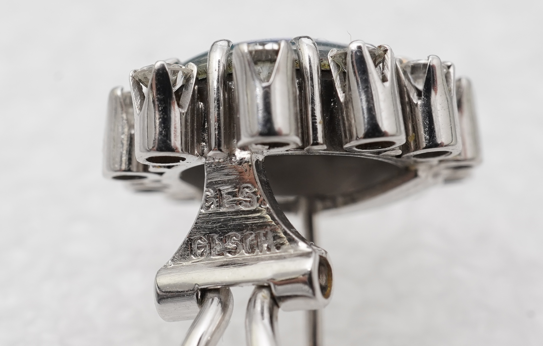 A pair of opal triplet and diamond earrings